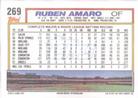 1992 Topps Micro #269 Ruben Amaro Back
