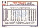 1992 Topps Micro #319 Tony Phillips Back