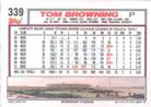 1992 Topps Micro #339 Tom Browning Back