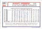 1992 Topps Micro #347 Kent Hrbek Back