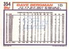 1992 Topps Micro #354 Dave Bergman Back