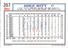 1992 Topps Micro #357 Mike Witt Back