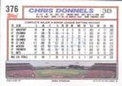 1992 Topps Micro #376 Chris Donnels Back