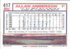 1992 Topps Micro #417 Allan Anderson Back