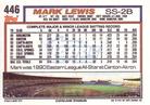 1992 Topps Micro #446 Mark Lewis Back