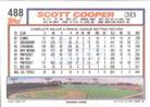 1992 Topps Micro #488 Scott Cooper Back