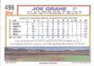 1992 Topps Micro #496 Joe Grahe Back