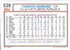 1992 Topps Micro #539 Thomas Howard Back