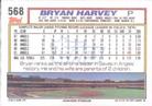 1992 Topps Micro #568 Bryan Harvey Back