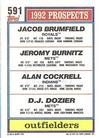 1992 Topps Micro #591 Jacob Brumfield / Jeromy Burnitz / Alan Cockrell / D.J. Dozier Back