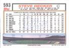 1992 Topps Micro #593 Steve Decker Back