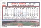 1992 Topps Micro #598 Jody Reed Back