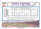1992 Topps Micro #604 Chris Gwynn Back