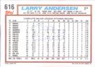 1992 Topps Micro #616 Larry Andersen Back