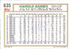 1992 Topps Micro #635 Harold Baines Back