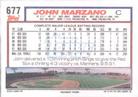 1992 Topps Micro #677 John Marzano Back