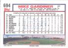 1992 Topps Micro #694 Mike Gardiner Back