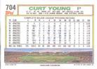 1992 Topps Micro #704 Curt Young Back