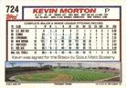 1992 Topps Micro #724 Kevin Morton Back
