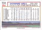 1992 Topps Micro #731 Donnie Hill Back
