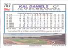 1992 Topps Micro #767 Kal Daniels Back