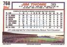 1992 Topps Micro #768 Jim Thome Back