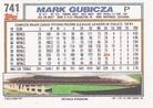 1992 Topps Micro #741 Mark Gubicza Back