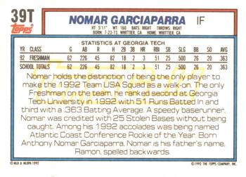 1992 Topps Traded - Gold #39T Nomar Garciaparra Back