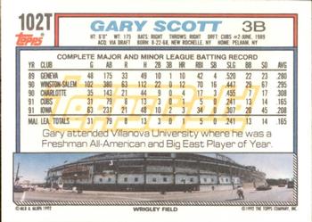 1992 Topps Traded - Gold #102T Gary Scott Back
