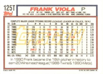 1992 Topps Traded - Gold #125T Frank Viola Back