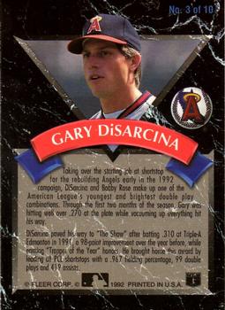 1992 Ultra - All-Rookie Team #3 Gary DiSarcina Back