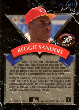 1992 Ultra - All-Rookie Team #8 Reggie Sanders Back
