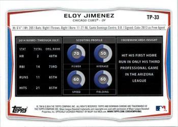 2014 Bowman Draft - Top Prospects #TP-33 Eloy Jimenez Back