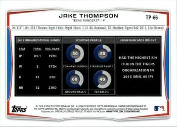 2014 Bowman Draft - Top Prospects #TP-66 Jake Thompson Back