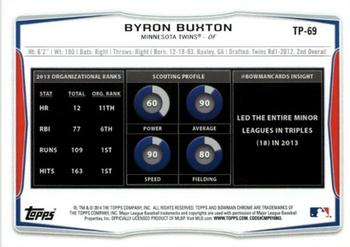 2014 Bowman Draft - Top Prospects #TP-69 Byron Buxton Back