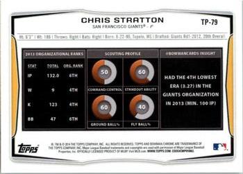 2014 Bowman Draft - Top Prospects #TP-79 Chris Stratton Back