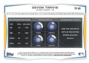 2014 Bowman Draft - Top Prospects #TP-89 Devon Travis Back