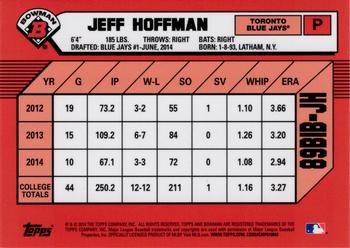 2014 Bowman Draft - 1989 Bowman is Back Silver Diamond Refractor #89BIB-JH Jeff Hoffman Back