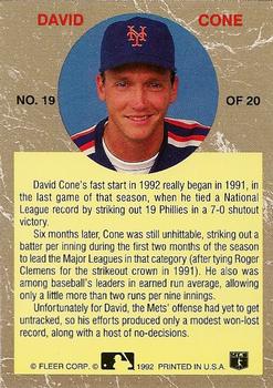 1992 Ultra - All-Stars #19 David Cone Back