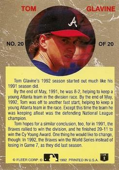 1992 Ultra - All-Stars #20 Tom Glavine Back