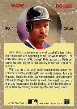 1992 Ultra - All-Stars #4 Wade Boggs Back
