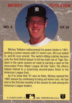 1992 Ultra - All-Stars #5 Mickey Tettleton Back