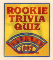 1987 Sportflics Rookies II - Rookie Trivia #20 Rookie Quiz Front