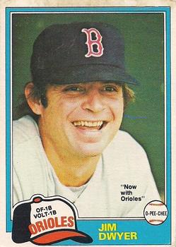 1981 O-Pee-Chee - Gray Back #184 Jim Dwyer Front