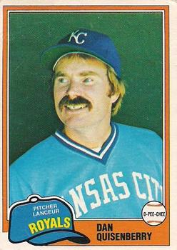 1981 O-Pee-Chee - Gray Back #206 Dan Quisenberry Front