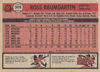 1981 O-Pee-Chee - Gray Back #328 Ross Baumgarten Back