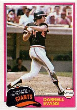 1981 O-Pee-Chee - Gray Back #69 Darrell Evans Front
