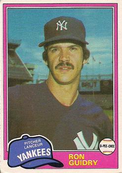 1981 O-Pee-Chee - Gray Back #250 Ron Guidry Front