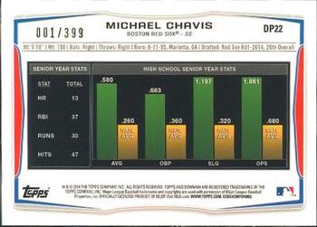 2014 Bowman Draft - Blue #DP22 Michael Chavis Back