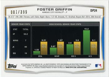 2014 Bowman Draft - Blue #DP24 Foster Griffin Back